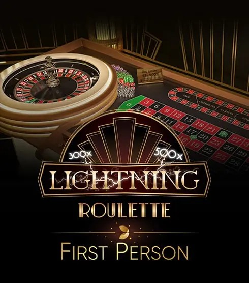 Official Live Dealer logo: First Person Lightning Roulette by Evolution at LeoVegas Casino