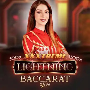 Lightning Baccarat logo by Evolution at LeoVegas Casino