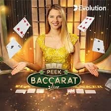 Peek Baccarat slot visual from Evolution available on casinoleovegas.it